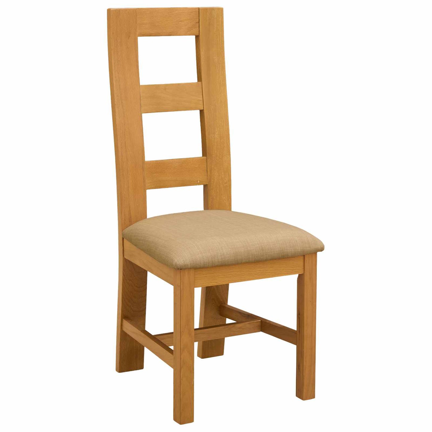 Sedia da pranzo 2 pz Legno di Quercia Massello Beige