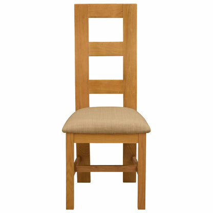 Sedia da pranzo 2 pz Legno di Quercia Massello Beige