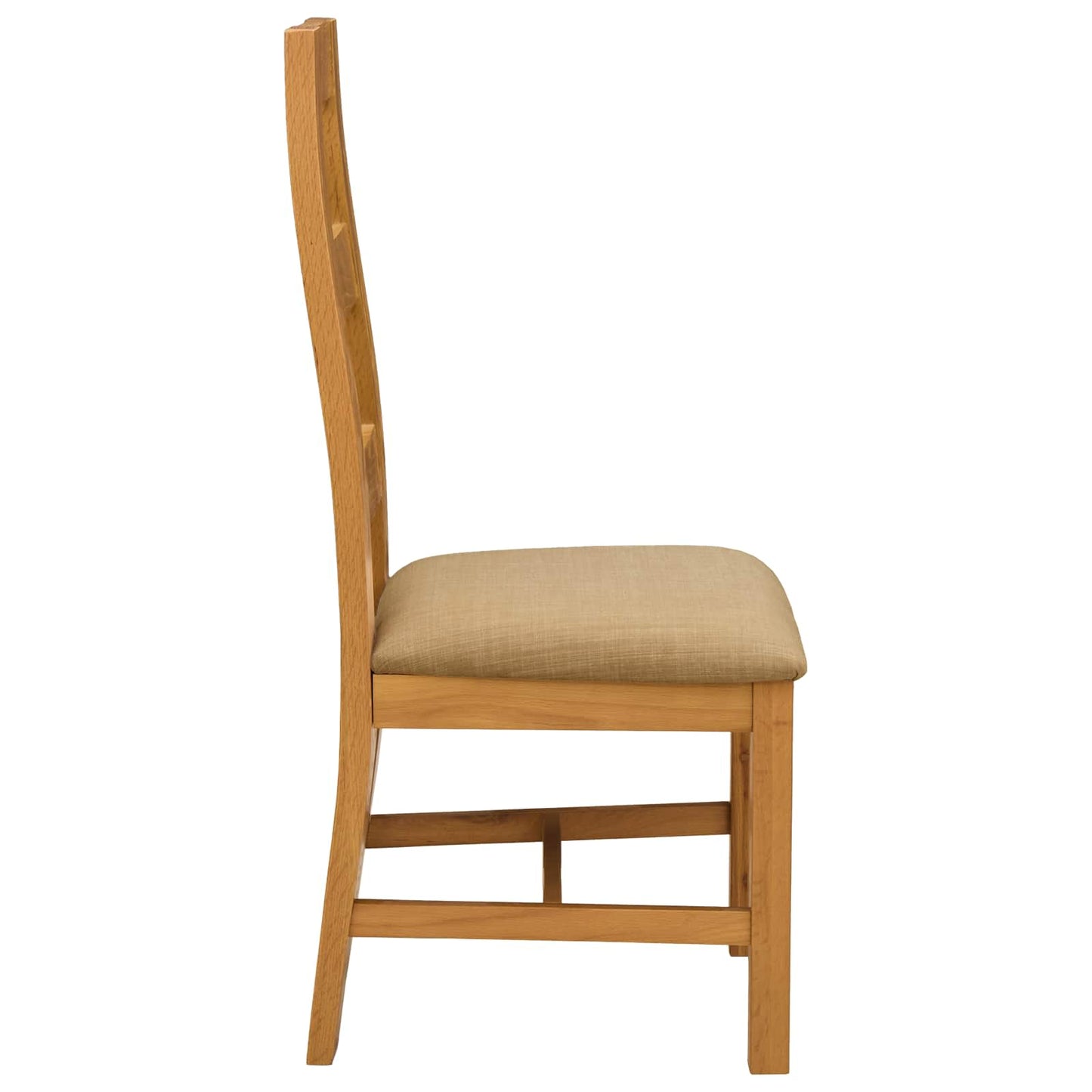 Sedia da pranzo 2 pz Legno di Quercia Massello Beige