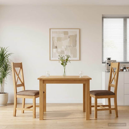 Sedia da pranzo 2 pz Legno di Quercia Massello Grigio