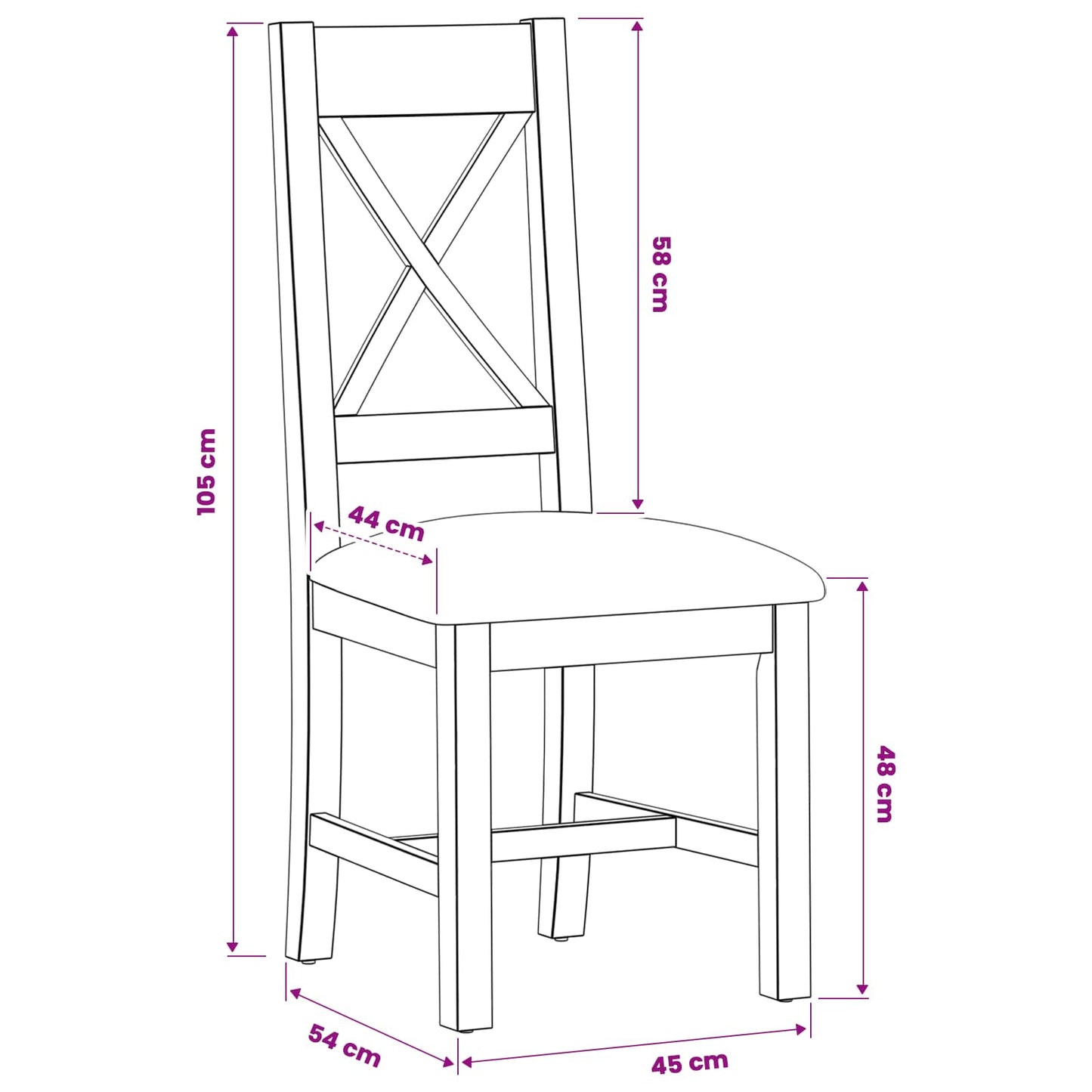 Sedia da pranzo 2 pz Legno di Quercia Massello Grigio