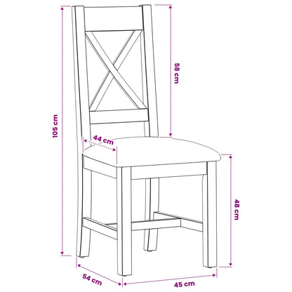Sedia da pranzo 2 pcs Legno di Quercia Massello Nero | homemem39