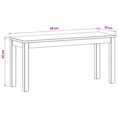 Panchina da pranzo 95 x 32 x 45 cm Legno di Quercia Massello | homemem39