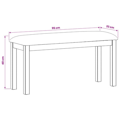 Panchina da pranzo 95 x 32 x 45 cm Legno di Quercia Massello | homemem39