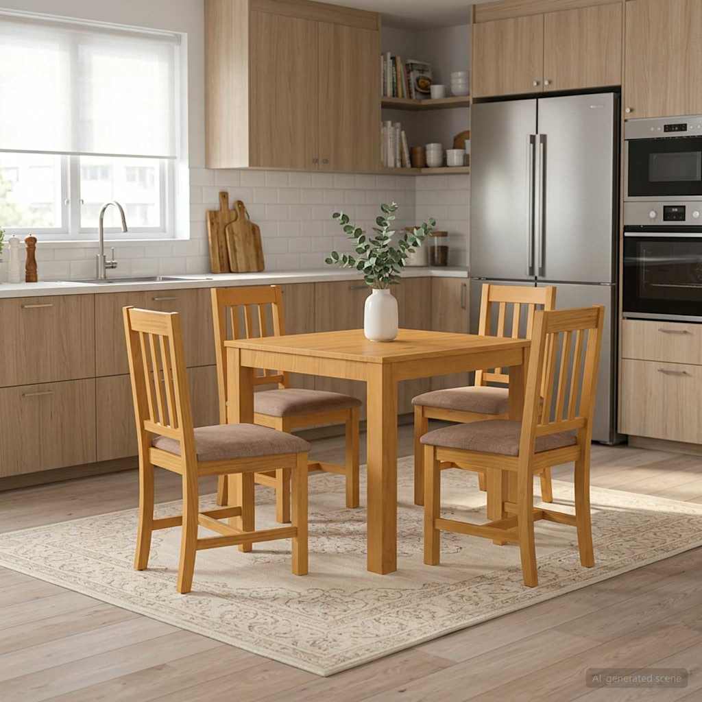 Tavolo da pranzo 90 x 90 x 75 cm Legno di Quercia Massello | homemem39