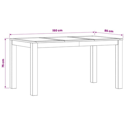 Tavolo da pranzo 150 x 85 x 75 cm Legno di Quercia Massello | homemem39