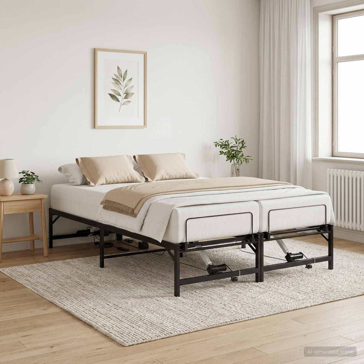 Telaio Letto Elettrico Regolabile Nero 120 x 200 cm Acciaio | homemem39