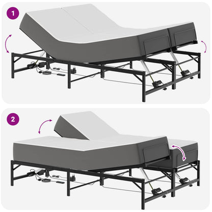 Telaio Letto Elettrico Regolabile Nero 120 x 200 cm Acciaio | homemem39