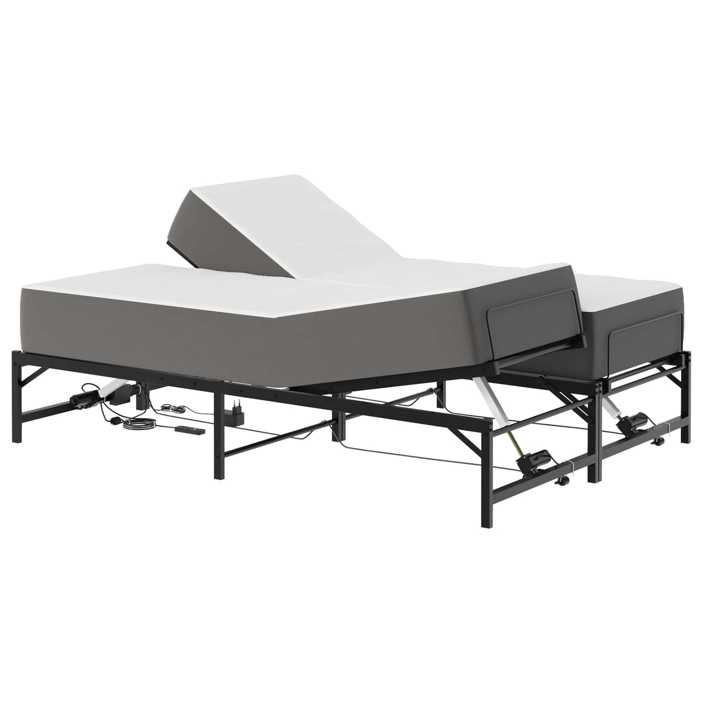 Telaio Letto Elettrico Regolabile Nero 140 x 190 cm Acciaio | homemem39