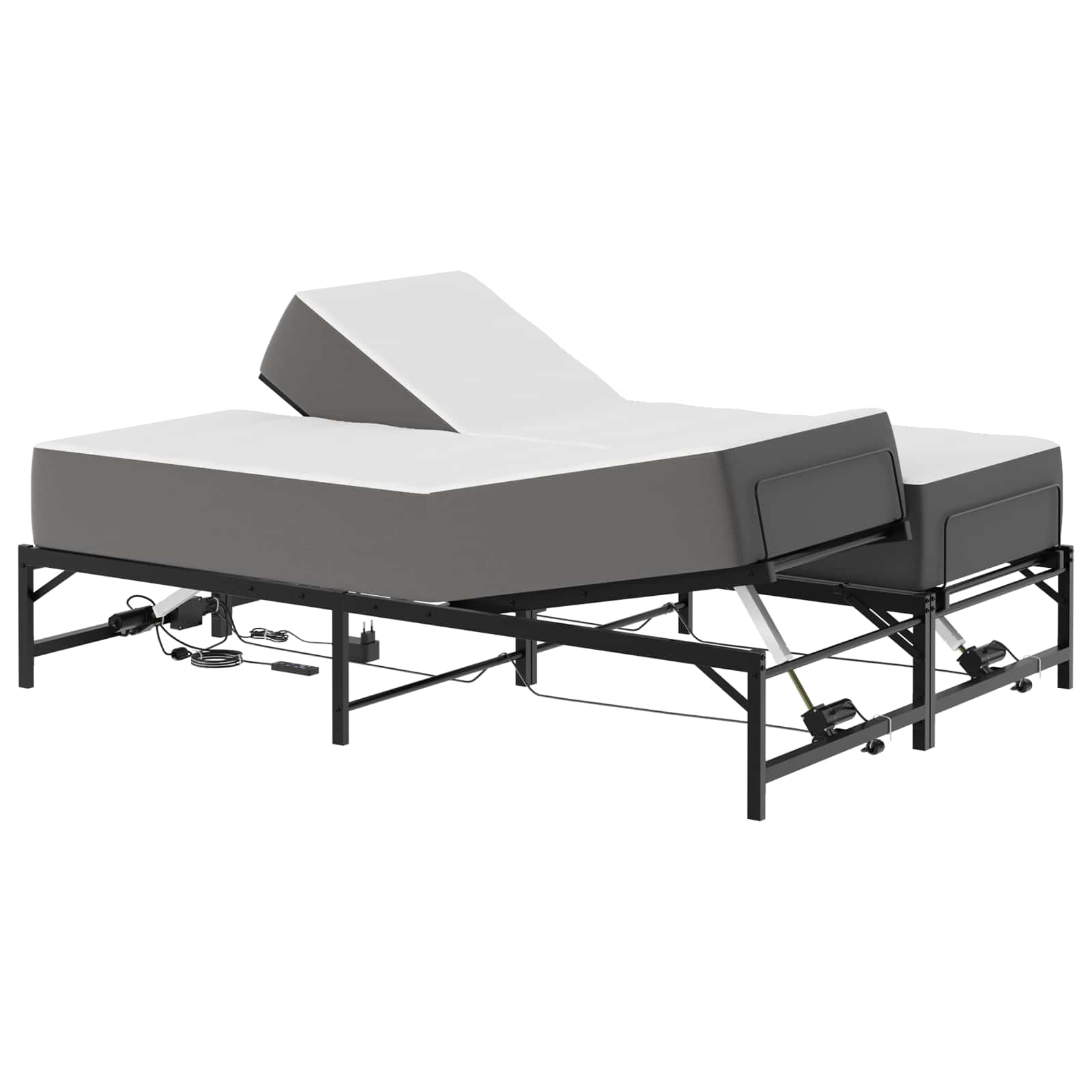 Telaio Letto Elettrico Regolabile Nero 140 x 190 cm Acciaio | homemem39