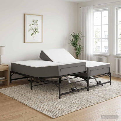 Telaio Letto Elettrico Regolabile Nero 160 x 200 cm Acciaio | homemem39