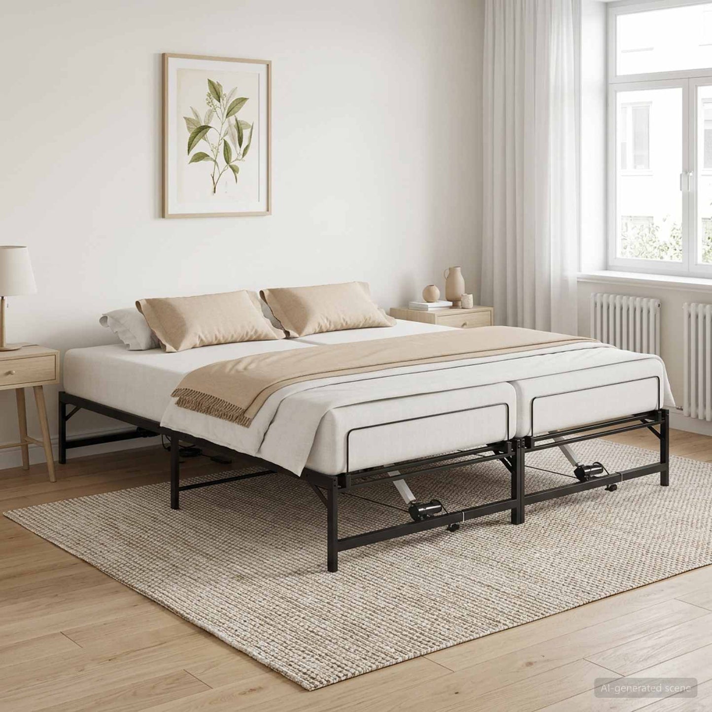 Telaio Letto Elettrico Regolabile Nero 160 x 200 cm Acciaio | homemem39