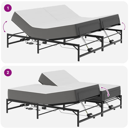 Telaio Letto Elettrico Regolabile Nero 160 x 200 cm Acciaio | homemem39