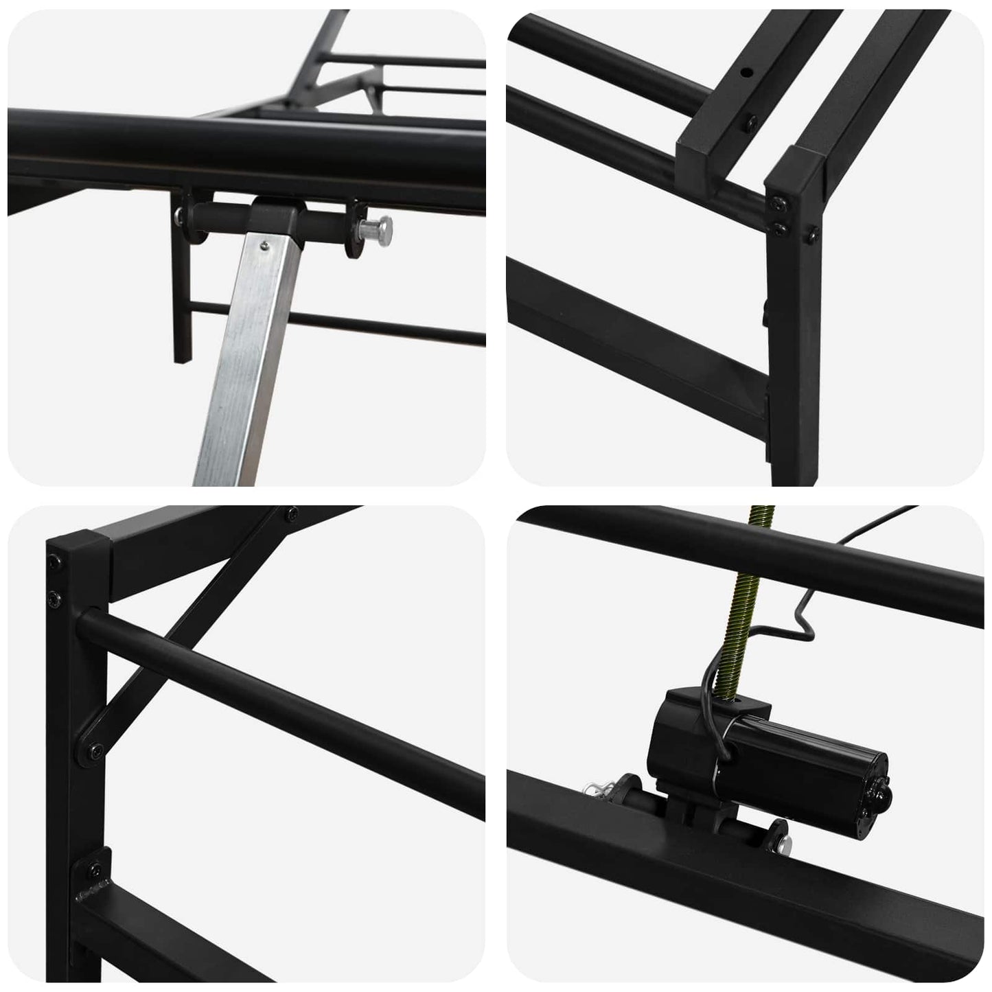 Telaio Letto Elettrico Regolabile Nero 90 x 213 cm Acciaio