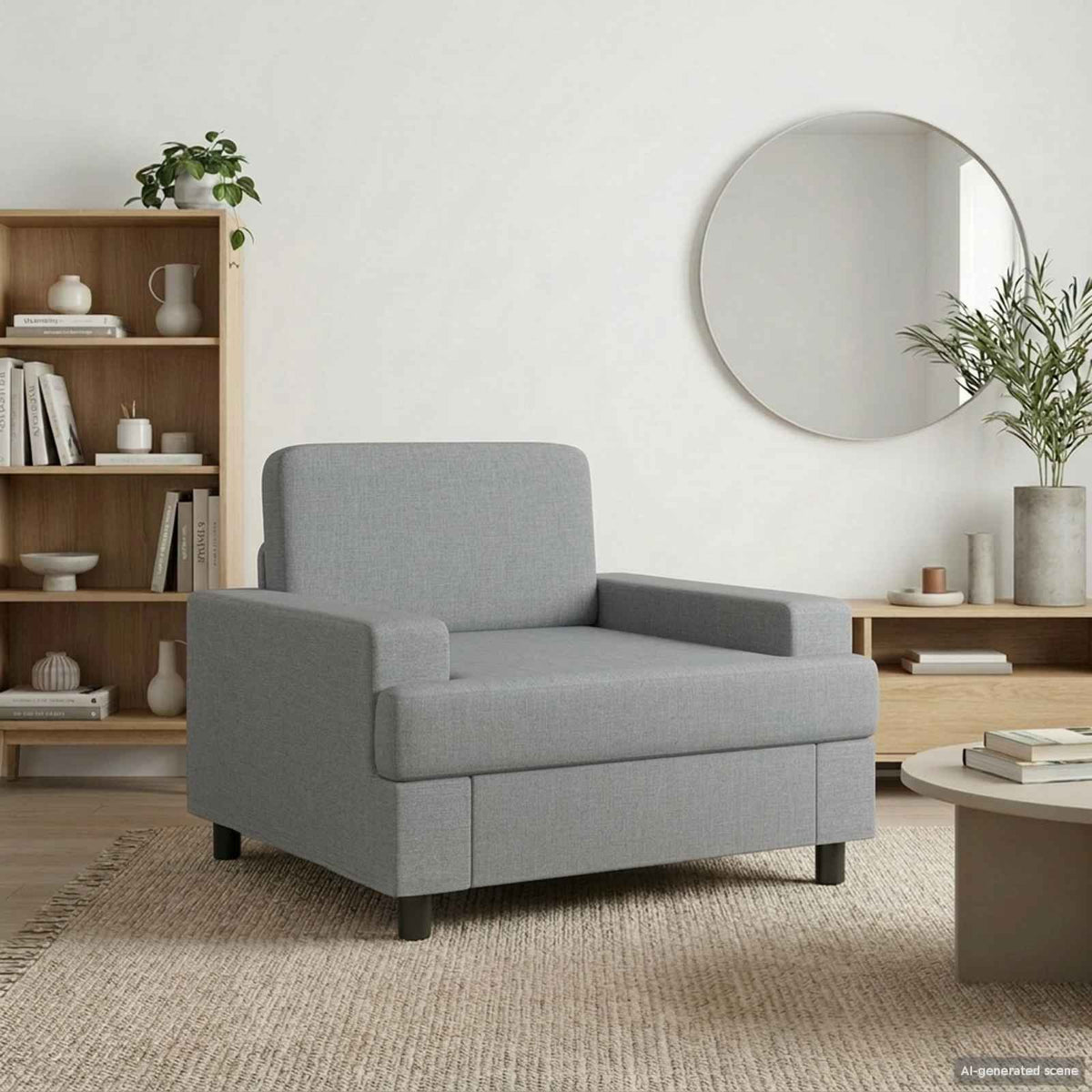 Poltrona Grigio Chiaro Tessuto