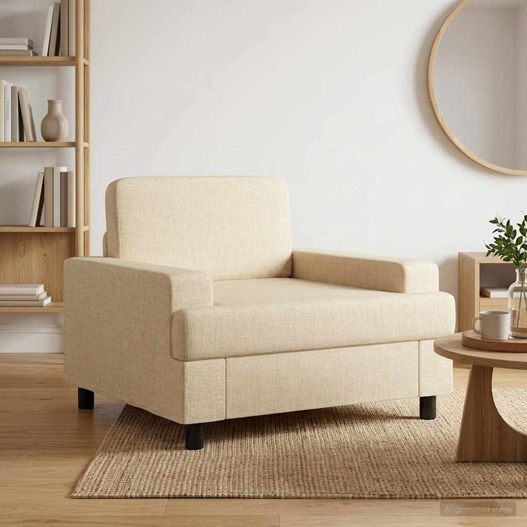 Poltrona Crema Tessuto