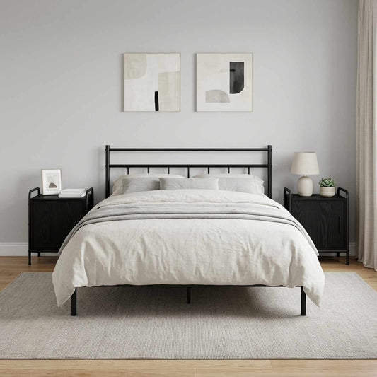 Armadio da Notte 2 pz Rovere Nero 40 x 30 x 50 cm | homemem39