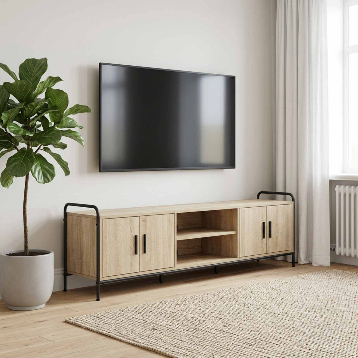 Mobile TV 146 x 33 x 50 cm Rovere Sonoma Legno ingegnerizzato