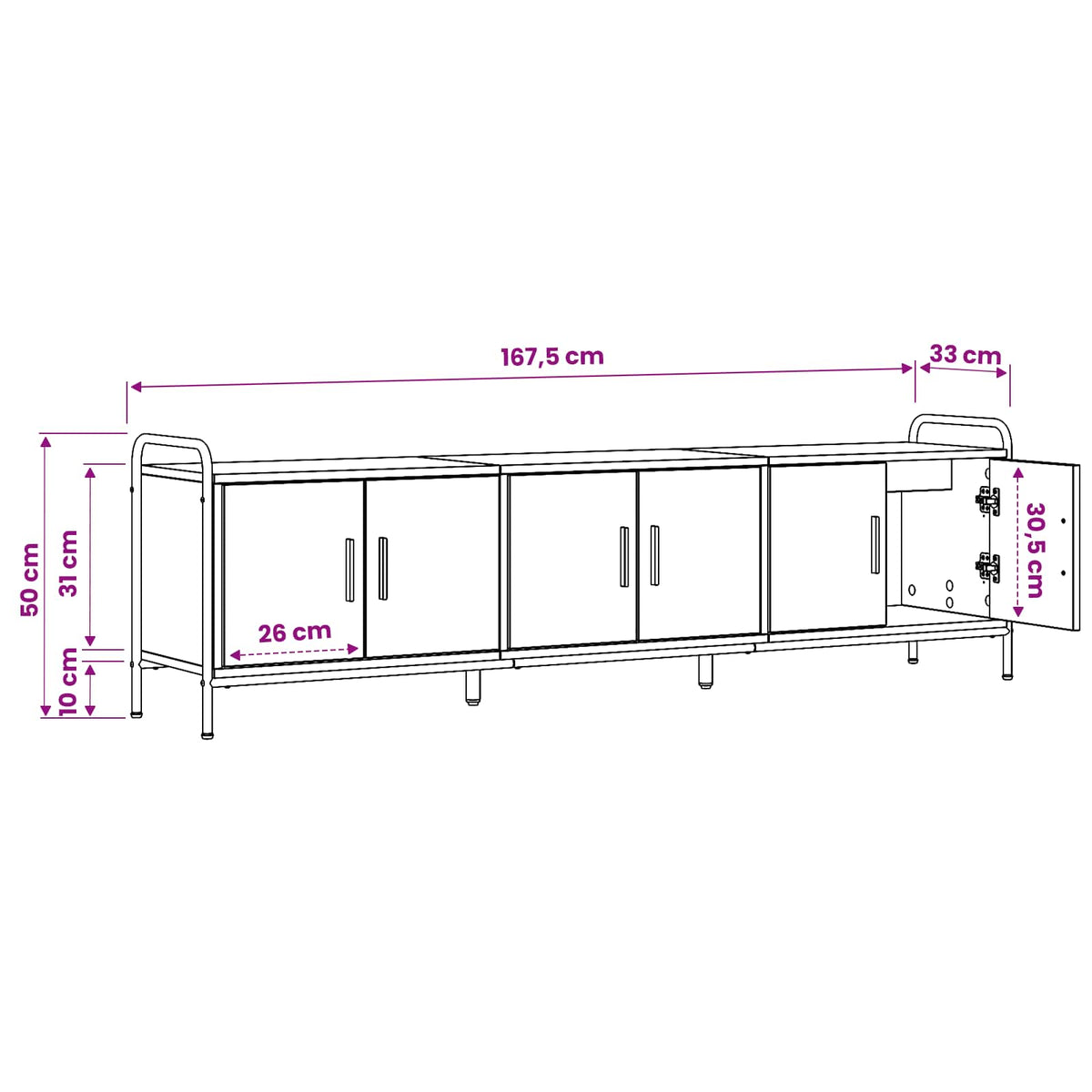 Mobile TV 146 x 33 x 50 cm Rovere Sonoma Legno ingegnerizzato | homemem39