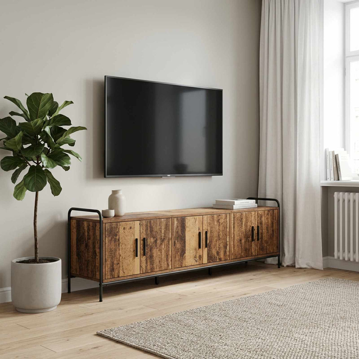 Mobile TV 146 x 33 x 50 cm Legno antico Legno ingegnerizzato