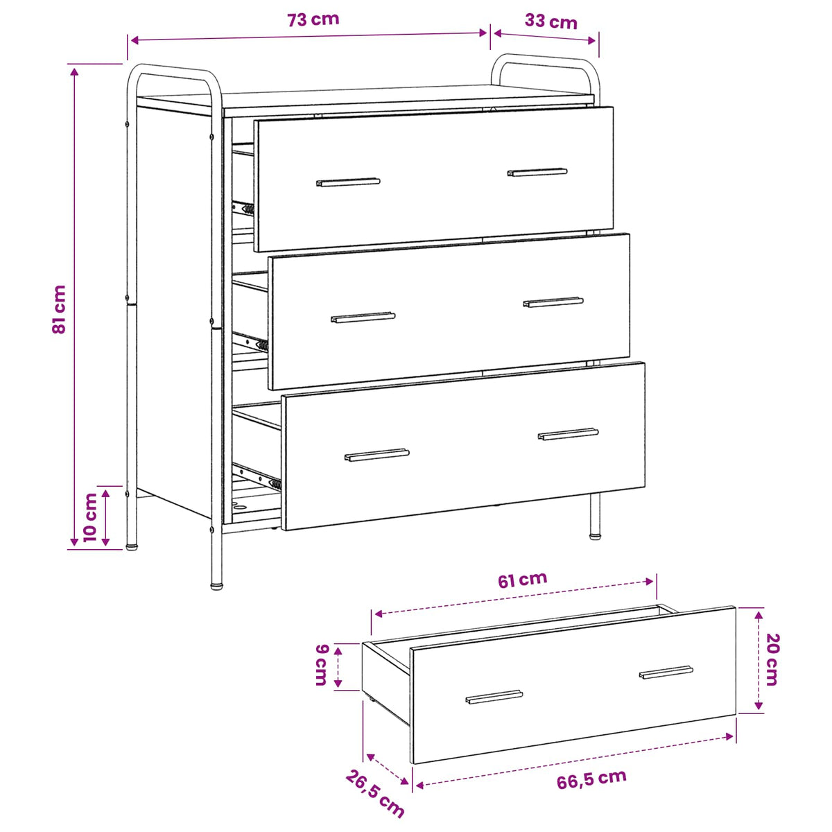 Credenza Rovere Artigianale 97 x 33 x 81 cm