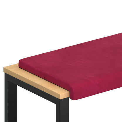 Cuscino per panchina Velluto (V) Rosso Vino Profondità 35 cm | homemem39