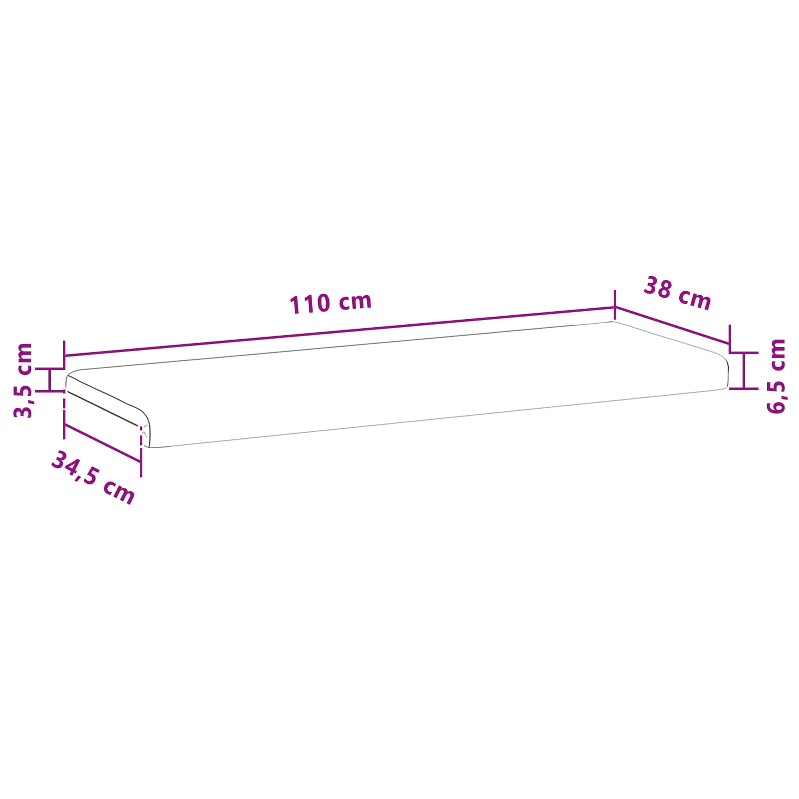 Cuscino per panchina Velluto (V) Turchese Profondità 35 cm | homemem39