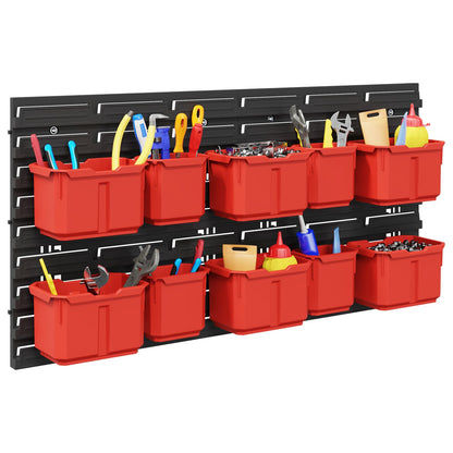 Scaffale contenitore Nero e Rosso 77,5 x 2 x 39 cm PP | homemem39