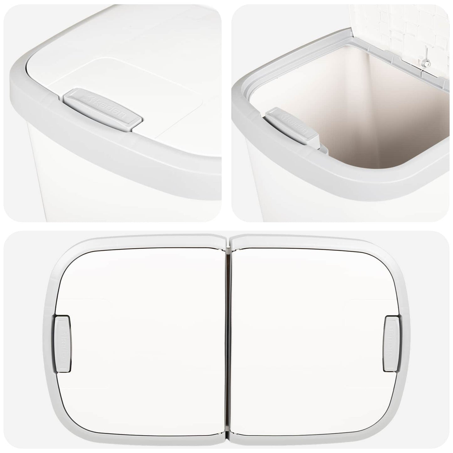 Cestino della Spazzatura Bianco 48,5 x 28 x 51 cm PP | homemem39