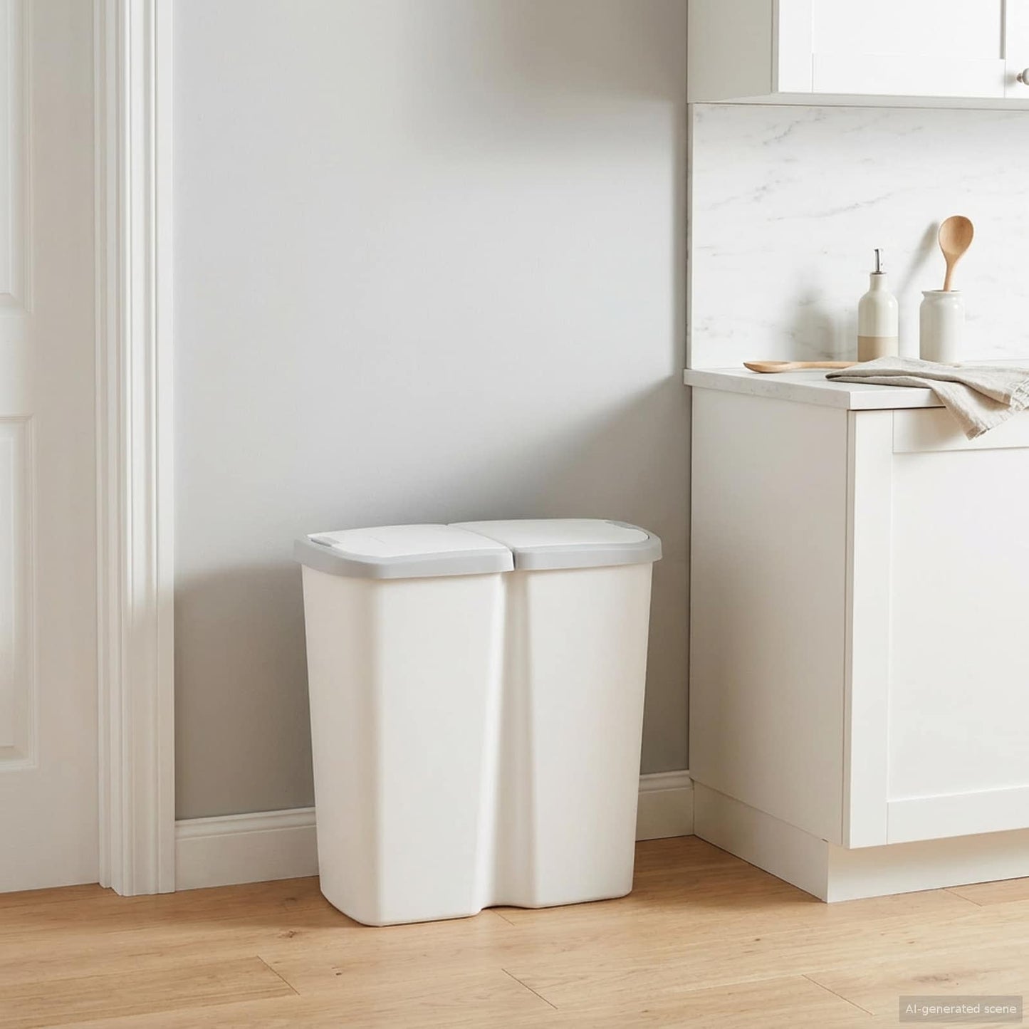 Cestino della Spazzatura Bianco 48,5 x 28 x 51 cm PP | homemem39