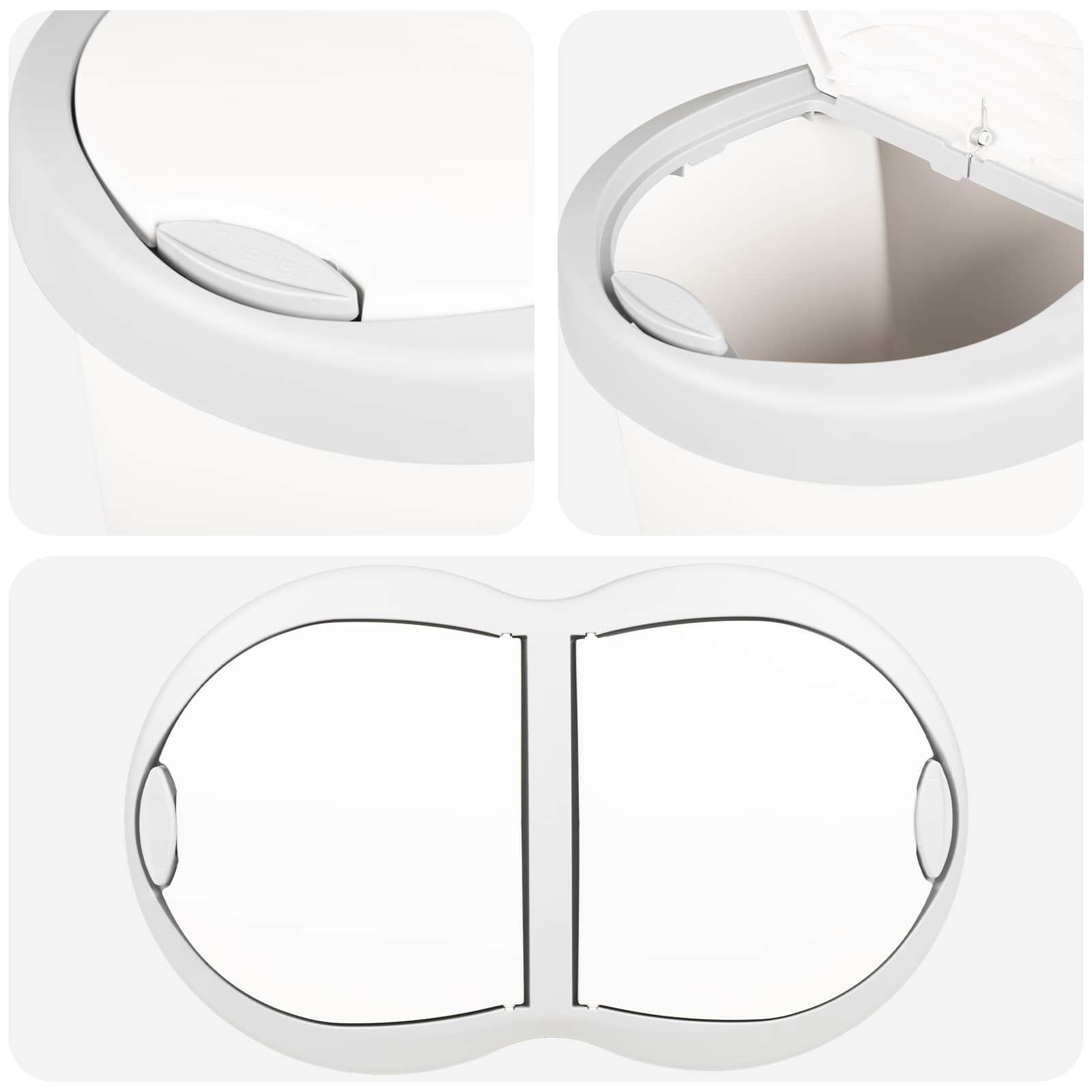 Cestino della Spazzatura Bianco 48 x 30 x 51 cm PP | homemem39