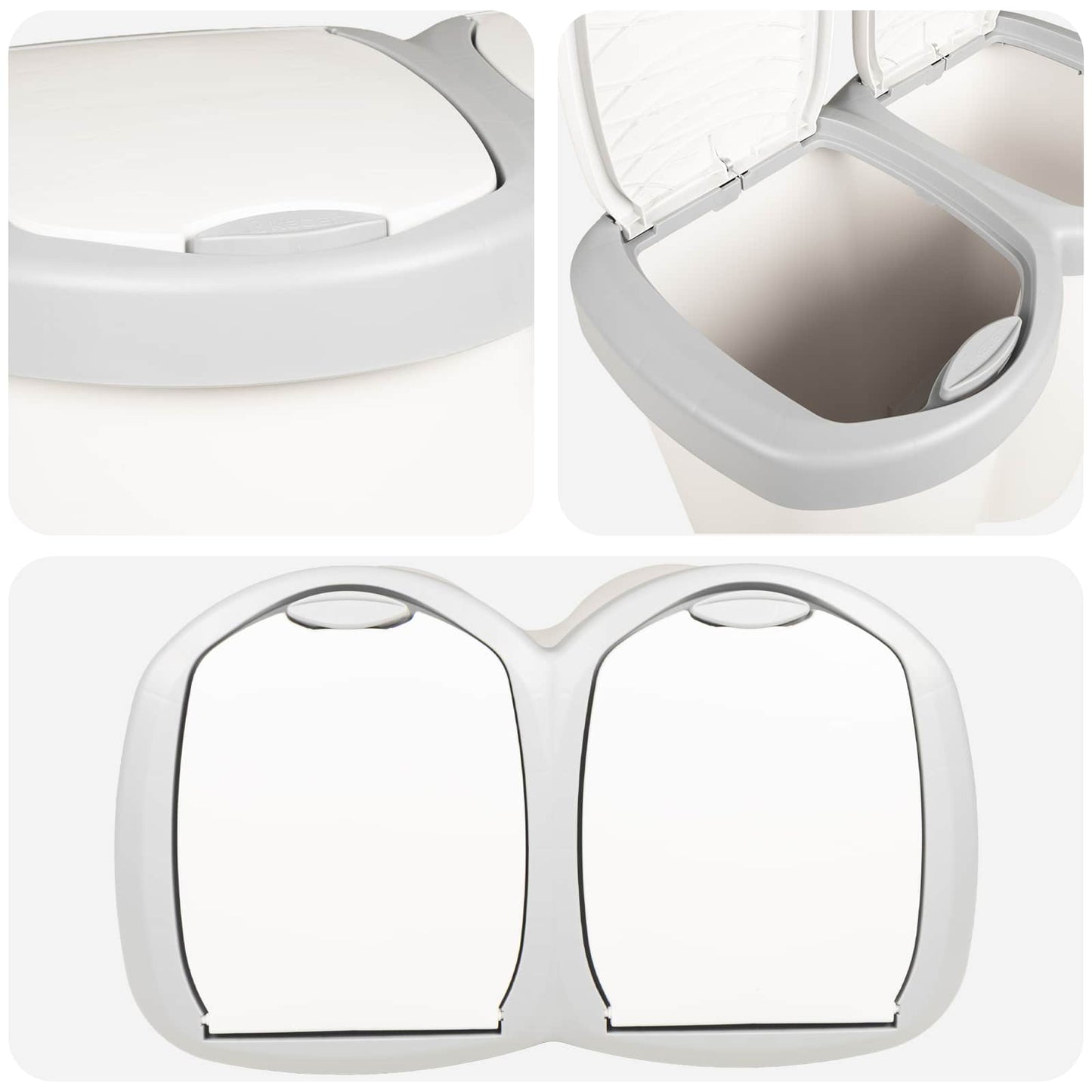 Cestino della Spazzatura Bianco 49,5 x 30 x 46,5 cm PP | homemem39