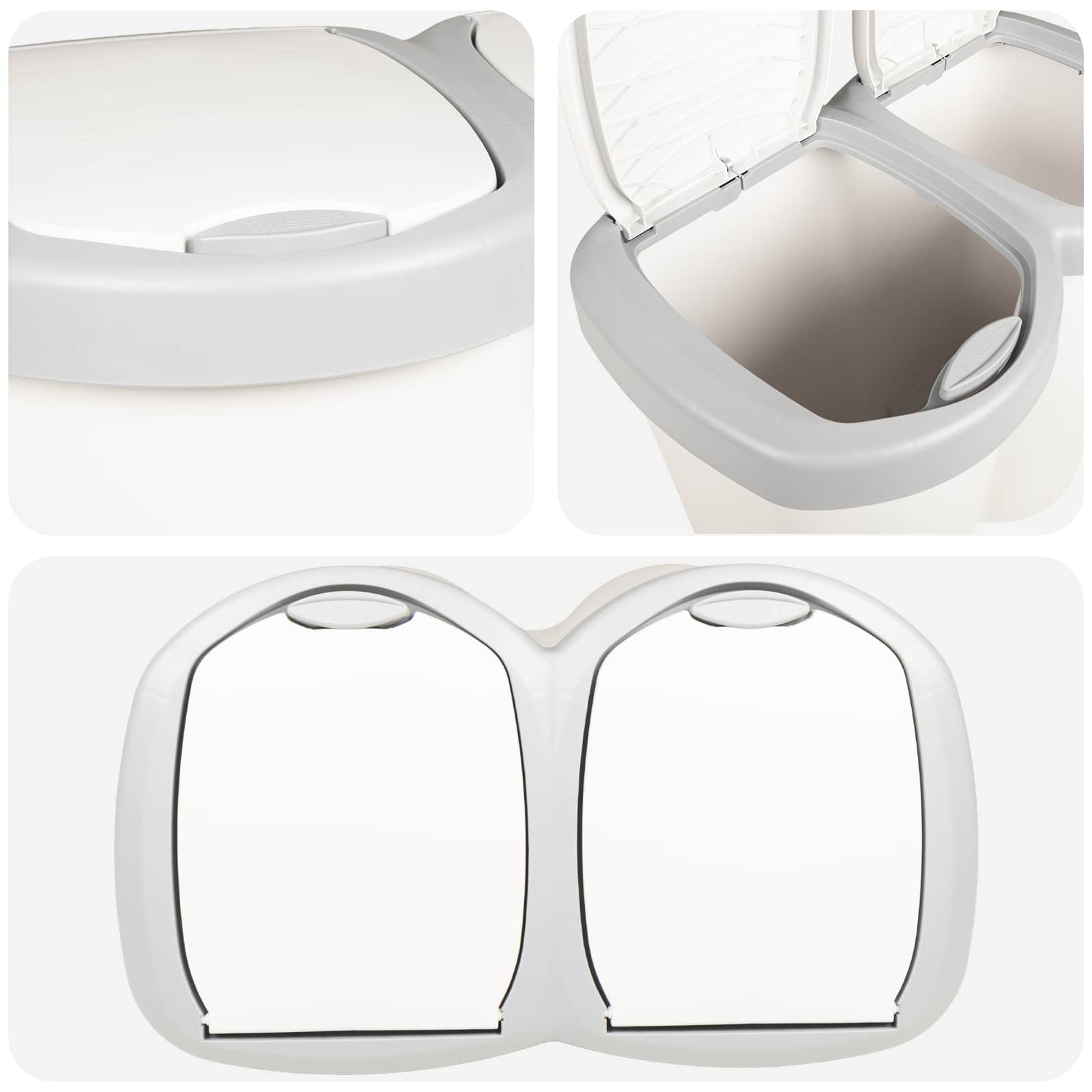 Cestino della Spazzatura Bianco 49,5 x 30 x 46,5 cm PP | homemem39