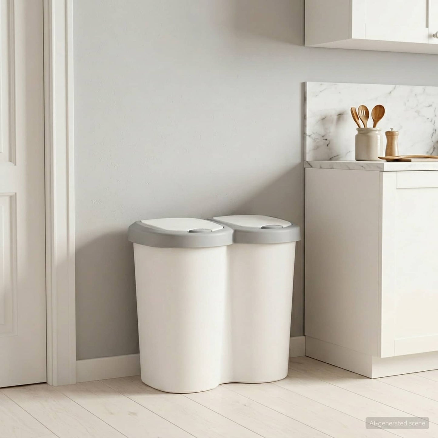 Cestino della Spazzatura Bianco 49,5 x 30 x 46,5 cm PP | homemem39