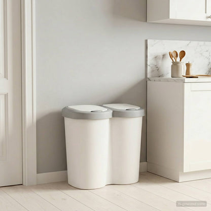Cestino della Spazzatura Bianco 49,5 x 30 x 46,5 cm PP | homemem39