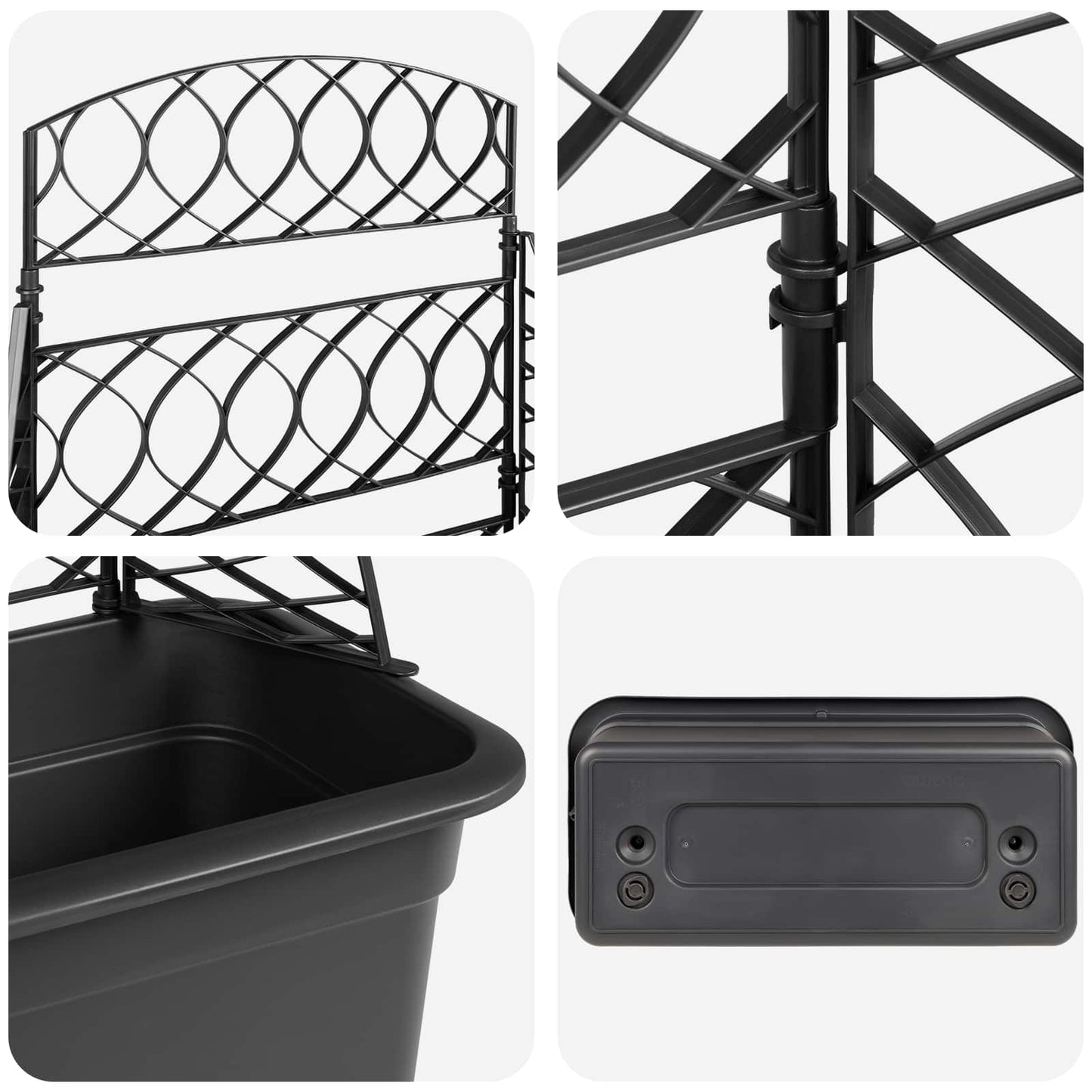 Grigliato per vasi Antracite 58 x 29 x 78 cm PP | homemem39