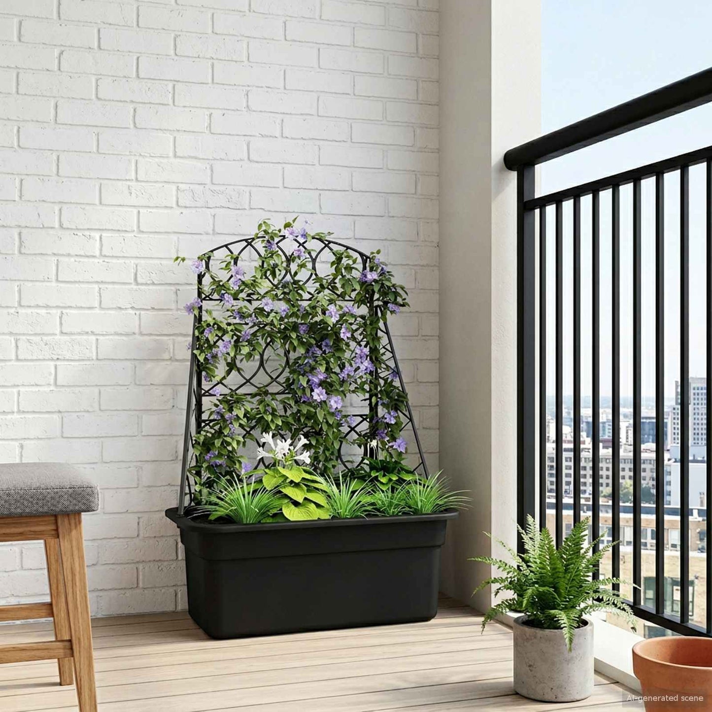 Grigliato per vasi Antracite 58 x 29 x 78 cm PP | homemem39