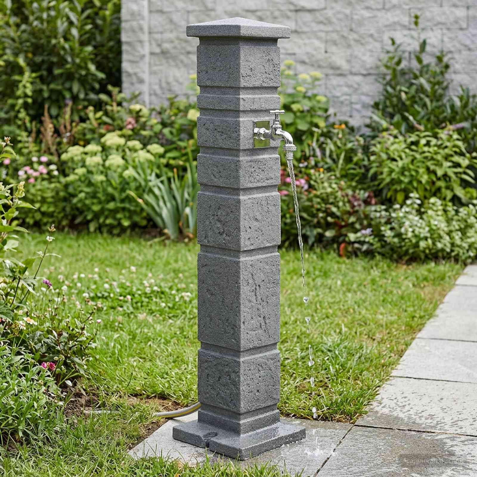 Tanker da giardino Antracite 26 x 26 x 101 cm PE | homemem39
