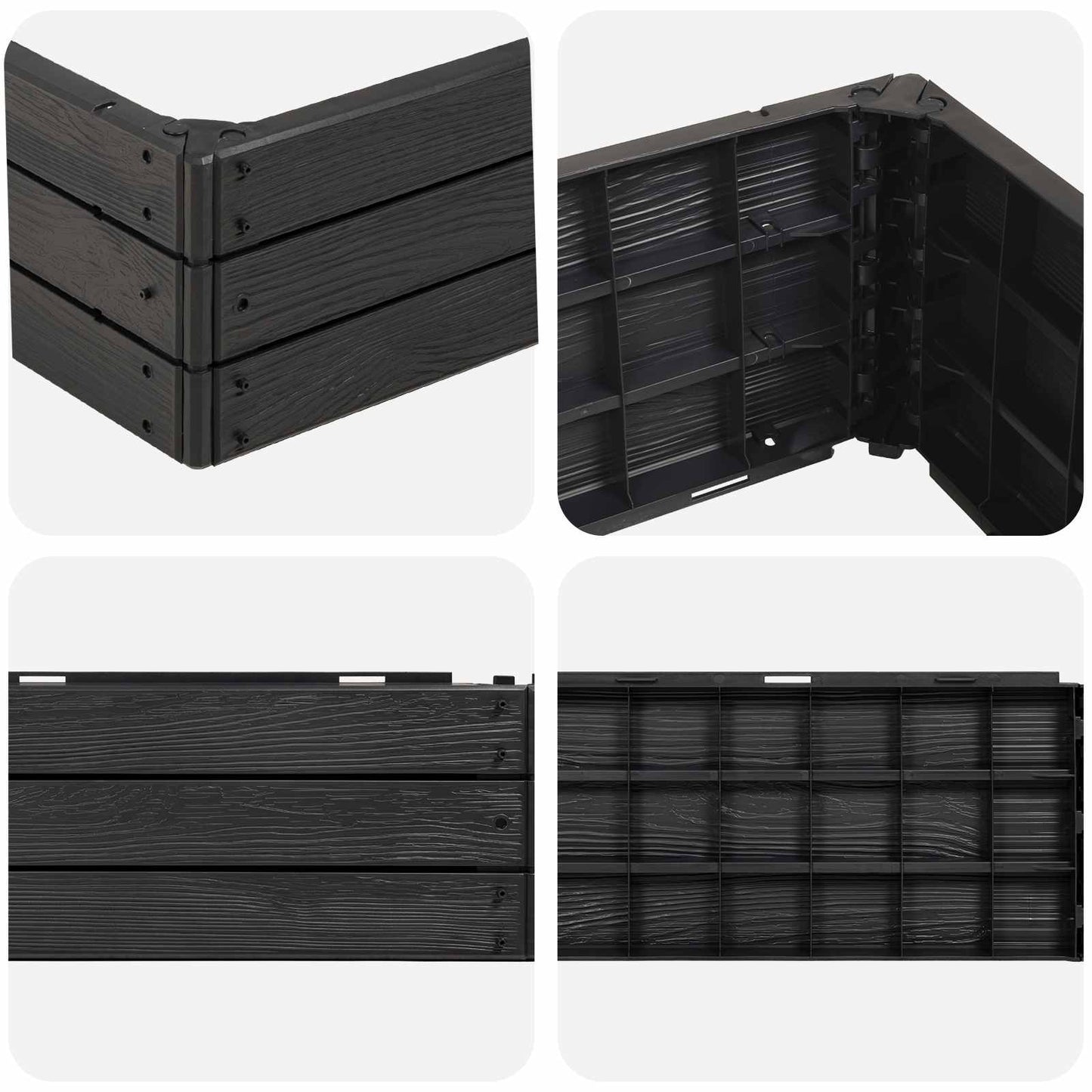 Letto Rialzato Nero 75,5 x 75,5 x 25 cm PP | homemem39