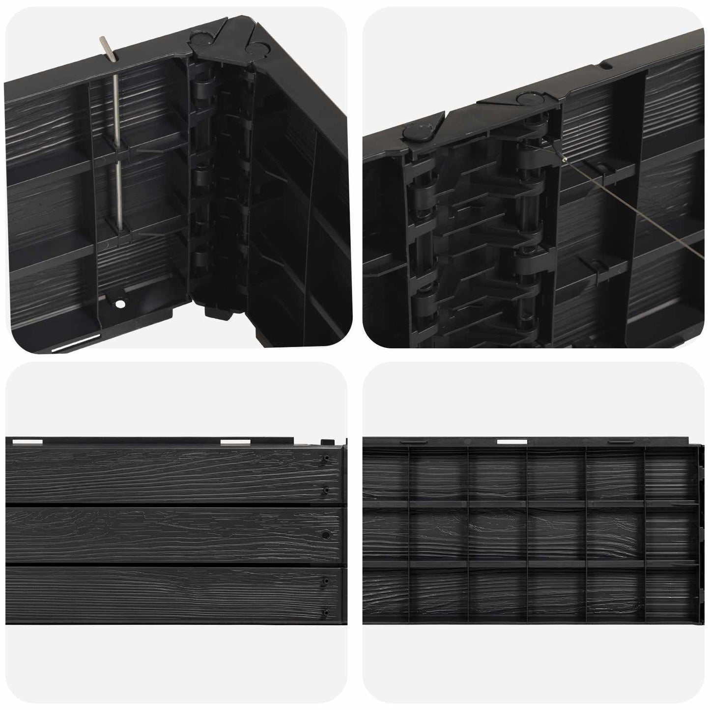 Letto Rialzato Nero 151 x 75,5 x 25 cm PP | homemem39