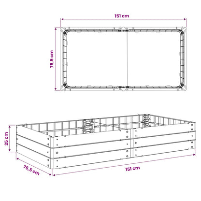 Letto Rialzato Nero 151 x 75,5 x 25 cm PP | homemem39