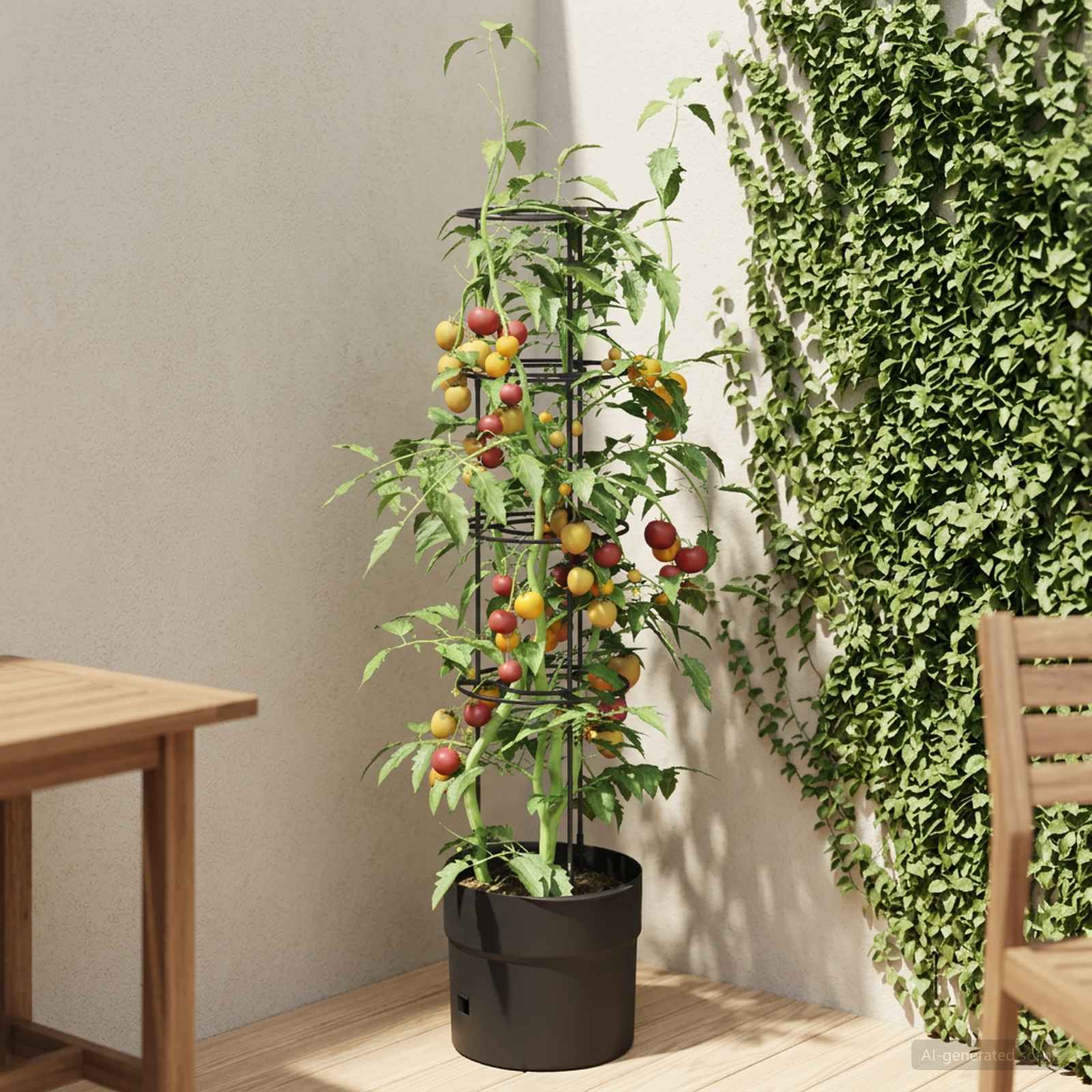 Coltivatore di pomodori Nero Ø 32 x 127 cm PP | homemem39