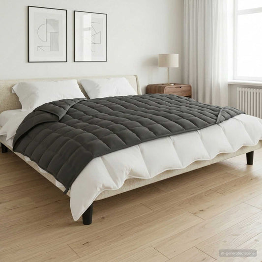 Coperta Ponderata Antracite 138 x 200 cm 10 kg 100% Cotone 205T | homemem39