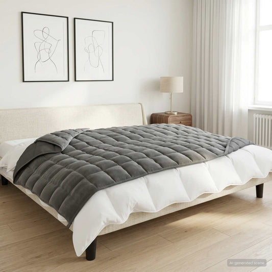 Coperta Ponderata Antracite 155 x 220 cm 11 kg 100% Cotone 205T | homemem39