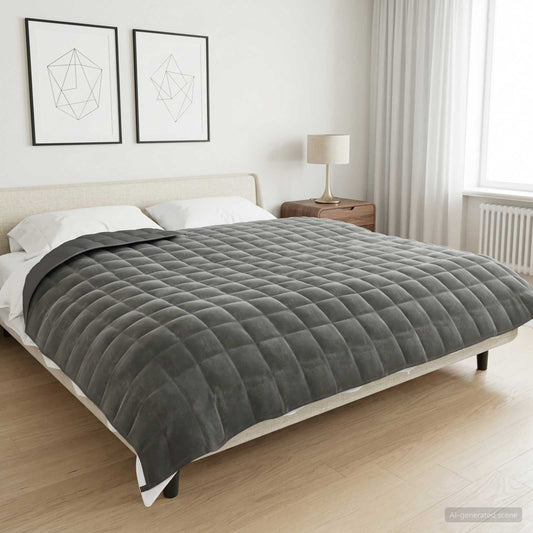 Coperta Ponderata Antracite 200 x 225 cm 13 kg 100% Cotone 205T | homemem39