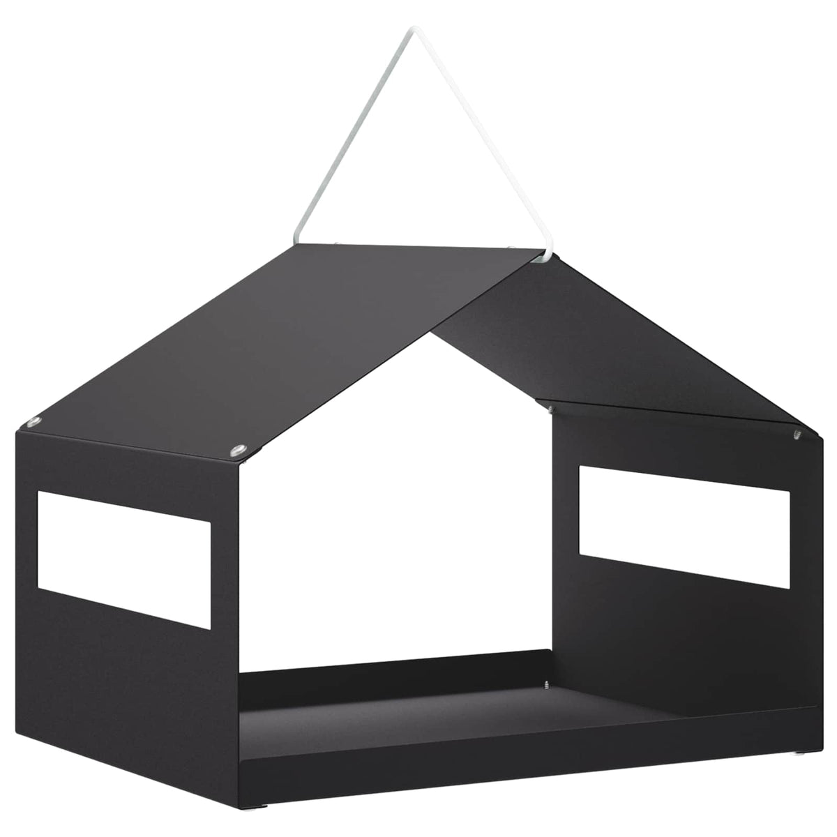 Mangiatoia per uccelli sospesa Acciaio Nero 30 x 23 x 23 cm | homemem39