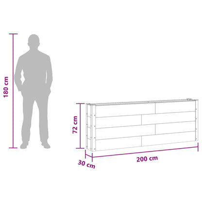 Letto rialzato da giardino Marrone 200 x 30 x 72 cm | homemem39