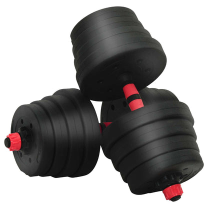 Set di Manubri 2-in-1 40kg Nero e Rosso | homemem39