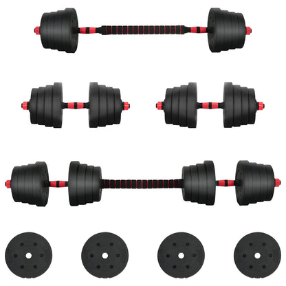 Set di Manubri 2-in-1 40kg Nero e Rosso | homemem39