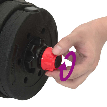 Set di Manubri 2-in-1 40kg Nero e Rosso | homemem39